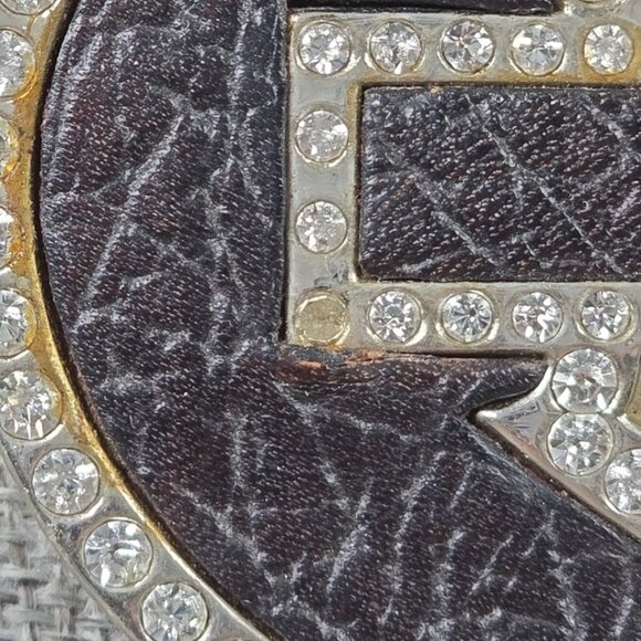 2010 HARLEY-DAVIDSON Oval Belt Buckle – Rhinestone Design, Black Leather ❗AS-IS❗ - Picture 8 of 16